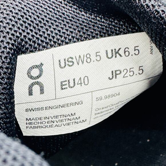 On Running Women's Cloud 5 Speed-Lacing Running Shoes Black/White Size 8.5 - Picture 13 of 13